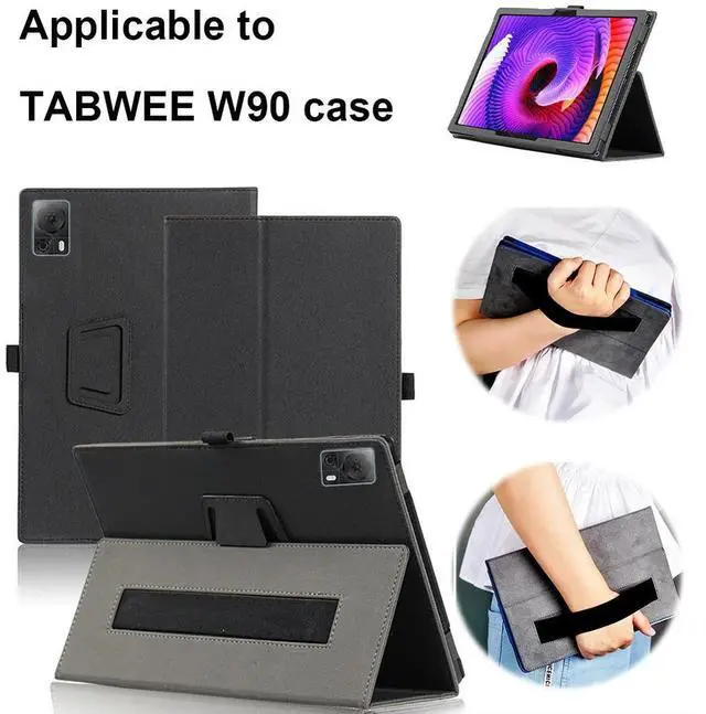 Alt view image 2 of 7 - For Tabwee W90 Tablet Protective Case Wear Resist Hand-Held Leather Tablet Case Folio Stand Magnetic Cover Tablet Protect Case