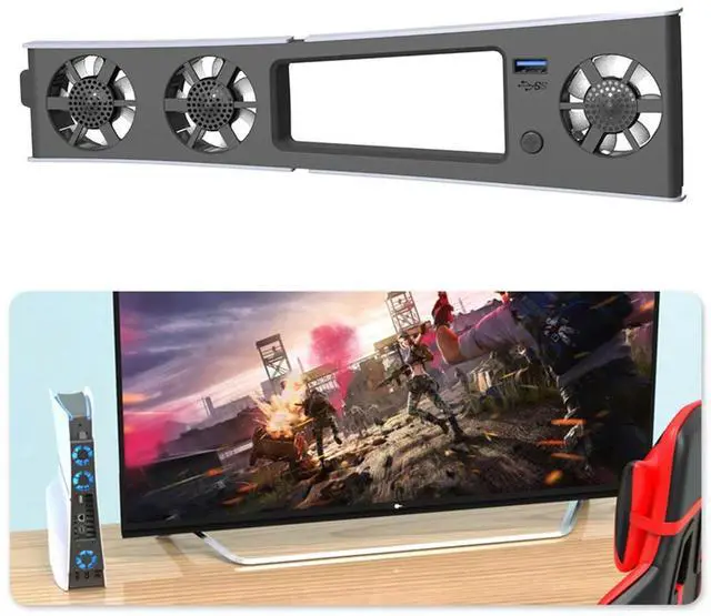 Alt view image 2 of 7 - Cooling Fan for PS5 Slim Console with Adjustable Speed Silent Enhanced Cooling Fan with USB 3.0 Port Efficient Cooling System