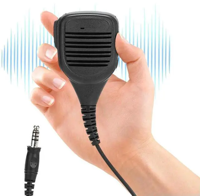 Alt view image 4 of 7 - 7.1mm Speaker Mic Microphone with PTT Walkie Talkie Speaker Microphone Handheld Walkie-talkie Microphone for Walkie Talkie