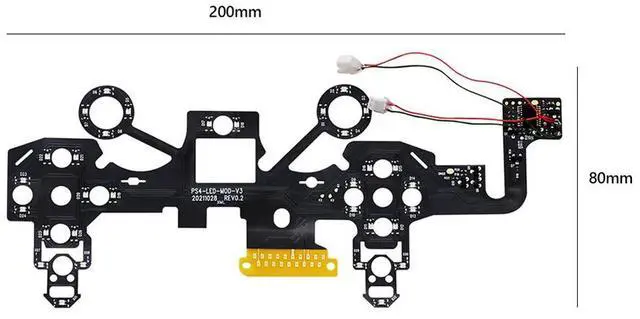 Alt view image 2 of 4 - Wireless Game Controller Replacement Circuit Board Kit Controller Light Board LED Gamepad Luminous Panel Set for PS4
