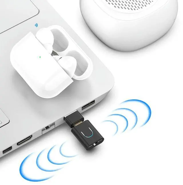 Alt view image 3 of 7 - Audio Transmitter Bluetooth-Compatible 5.4 Audio Adapter with Auracast Audio Dongle Adapter Wireless Adapter for PC TV PS 4/5