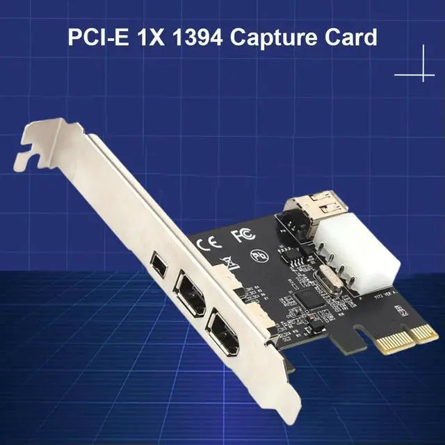 Alt view image 4 of 5 - PCI-E 1X to 16X 1394 DV Video Capture Card with 6 Pin to 4 Pin Firewire Adapter Desktop Computer 3 Port Accessory