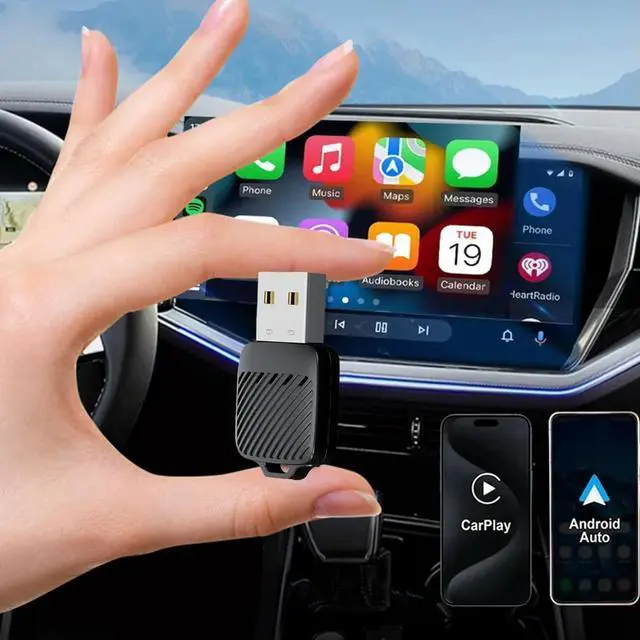 Main image of Wireless Android Auto Carplay Box/Adapter Mini Carplay&Auto Box Dongle Auto Connect Box Plug & Play for Factory Wired Cars