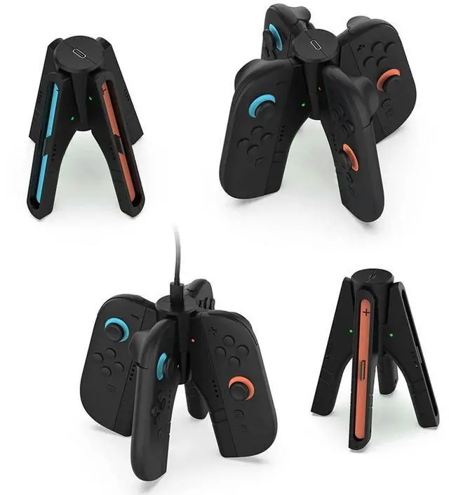 Alt view image 2 of 7 - 4 In 1 Handle Dock Charger LED Indicator Small Handle Charging Base Gamepad Charging Station for NS Accessories