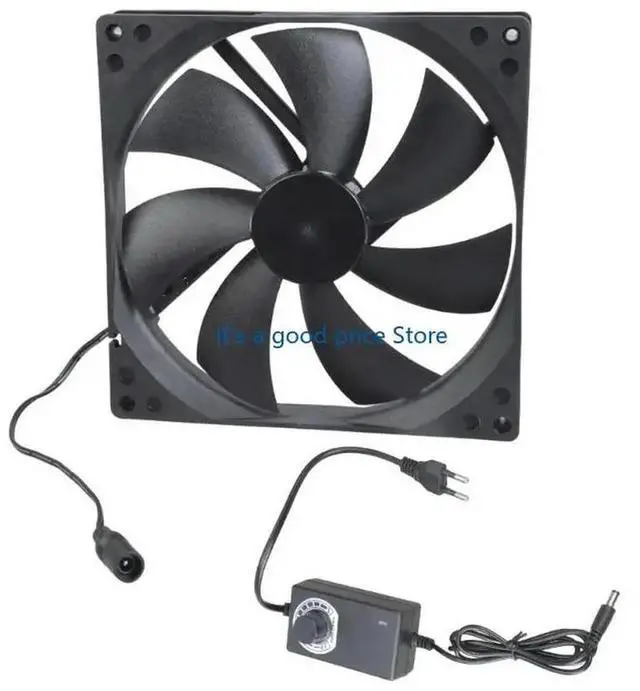 Main image of 180mm Double Ball Bearing 12V Cooling Fan 5.5x2.1mm High Airflows Adjustment For PC Case Server Cabinet Ventilation Fan