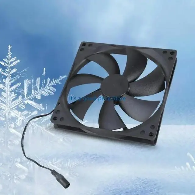 Alt view image 2 of 7 - 180mm Double Ball Bearing 12V Cooling Fan 5.5x2.1mm High Airflows Adjustment For PC Case Server Cabinet Ventilation Fan