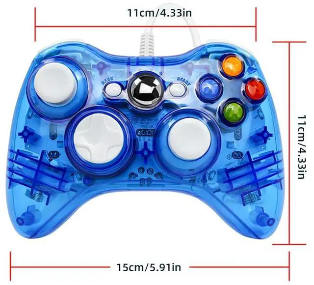 Alt view image 2 of 7 - USB Wired Joypad Gamepad Double Shock Game Joystick Gamepad High Sensitivity Button High-Precision Joystick for Xbox 360/PC