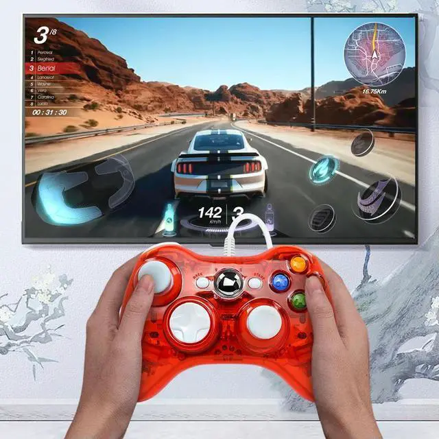 Alt view image 3 of 7 - USB Wired Joypad Gamepad Double Shock Game Joystick Gamepad High Sensitivity Button High-Precision Joystick for Xbox 360/PC