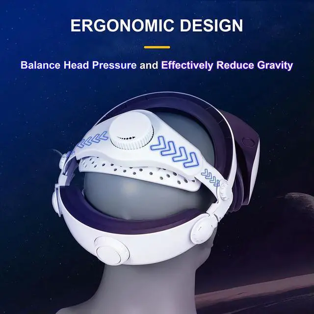 Alt view image 3 of 8 - Comfort Headband Breathable Adjustable Head Strap Decompression Head Strap Enhanced Support for PS VR2 Headset Accessories