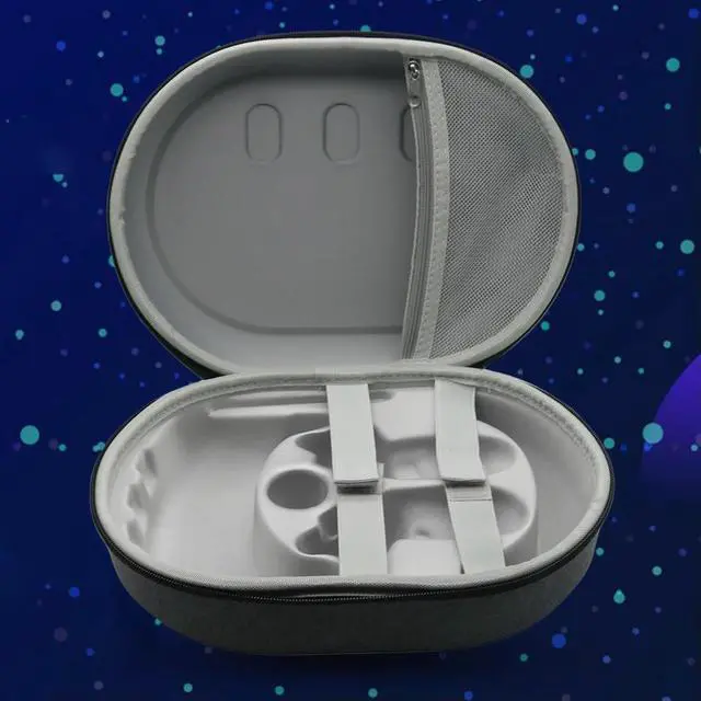 Alt view image 3 of 8 - EVA Hard Box Shockproof Portable Bag with Mesh Pocket Partitioned for Quest 3 VR Headset Controller