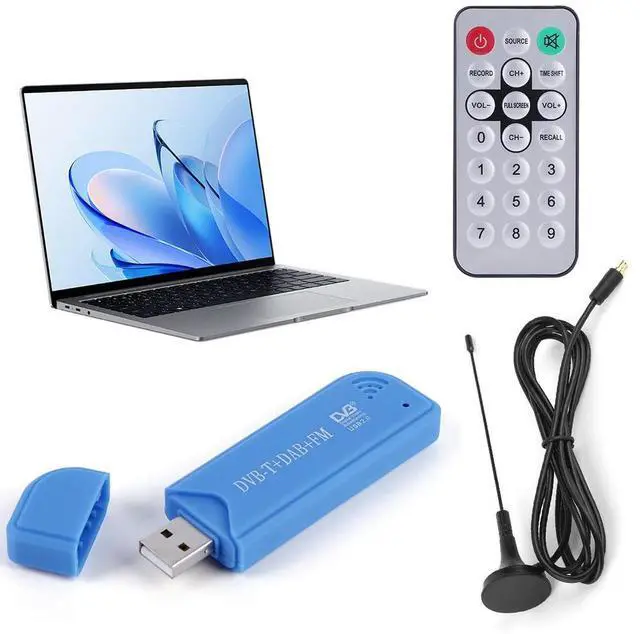 Alt view image 4 of 7 - USB 2.0 TV Stick Tuner with Antenna Frequency Tuner Dongle 25MHz-1760MHz SDR Tuner Receiver for Radio Aircraft Tracking