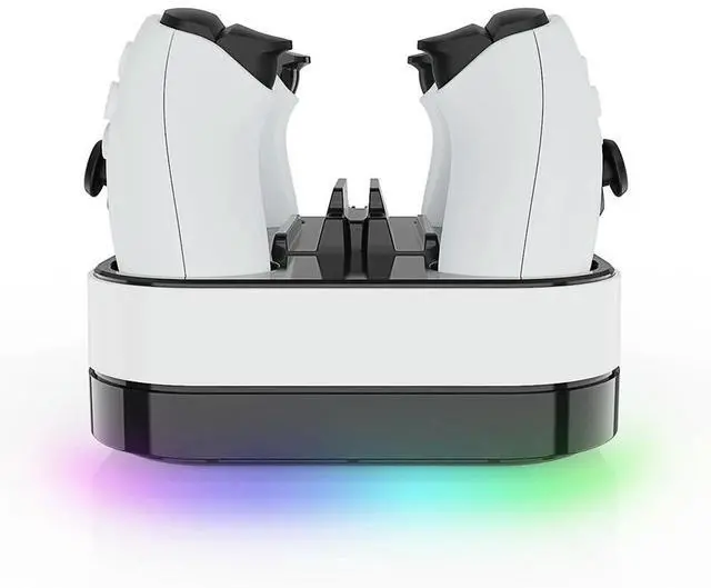 Alt view image 4 of 7 - For PS5 Dual Charging Station LED Indicator & RGB Light Dual Charging Dock Charging Dock for PS5 Controller & Portal