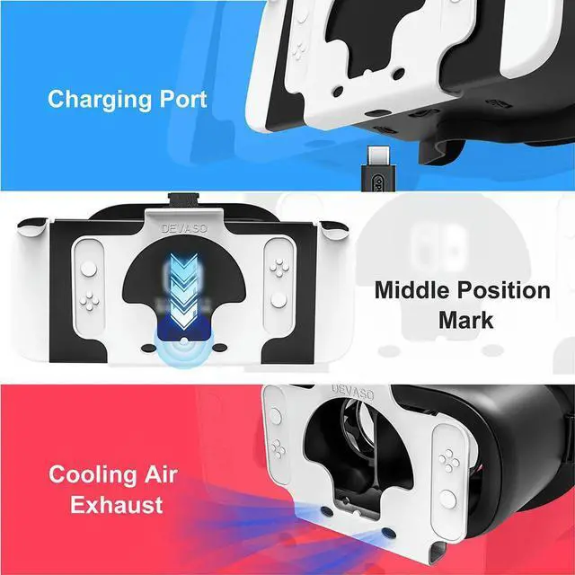 Alt view image 4 of 7 - VR Headset VR Goggles Headset Comfortable Headband 3D Virtual Reality Glasses Ergonomic Adjustable for Switch OLED Model/Switch