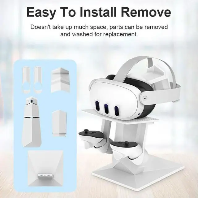 Alt view image 3 of 7 - VR Display Stand Desktop Stable VR Headset &Controller Stand Non-slip Removable Adjustable for Quest 3 VR Accessories
