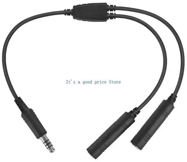 Main image of Aviation Headset Adapter Cable Converts Double Plugs to U174/U Helicopter Connector 7.1mm Tactical Earmuff Interfaces