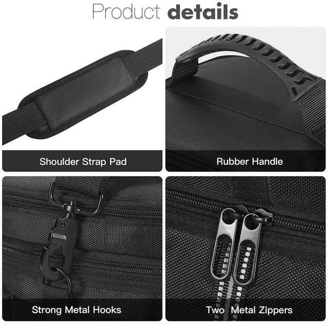 Alt view image 4 of 7 - Carrying Case for Ef Ecoflow River 2 Portable Power Station Bag Travel Bag Multiple Pockets with Shoulder Strap & Handle