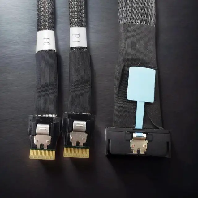 Alt view image 4 of 7 - MCIO 8i Slimline SAS To 2 Ports SFF-8654 4i Cable PCIE5.0 Server Adapter Cable Male To Male Connection Cable Server Adapter 50cm