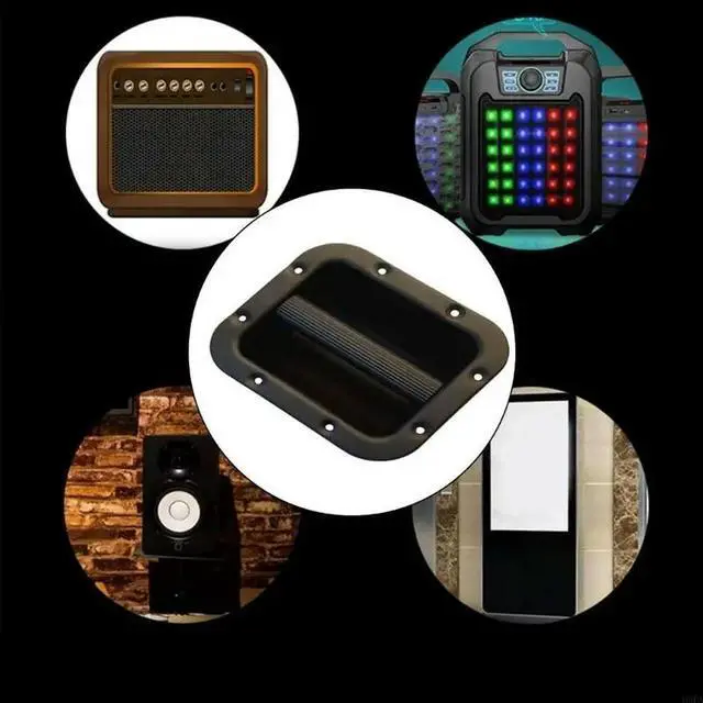 Alt view image 3 of 4 - 2Pcs Black Steel Speaker Cabinet Grips Replacement Easy Transport Sound Accessory Recessed Speaker Handle Replacement