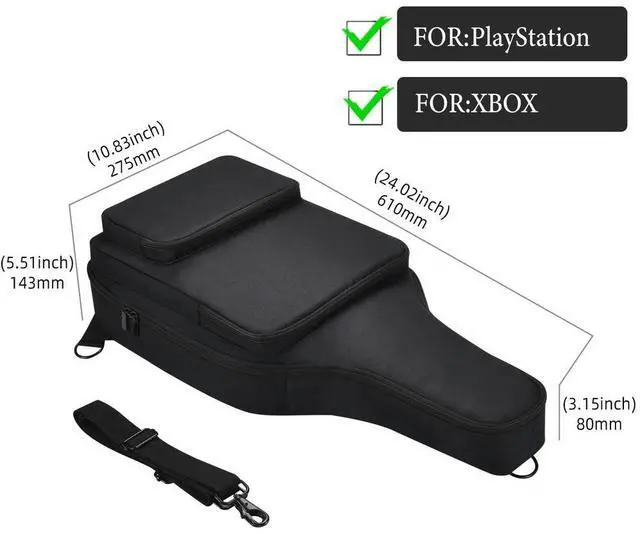 Alt view image 4 of 7 - Shoulder Bag Backpack Shockproof Guitar Bag Anti-Scratch Guitar Case with Accessory Pockets for PDP RiffGuitar Controller