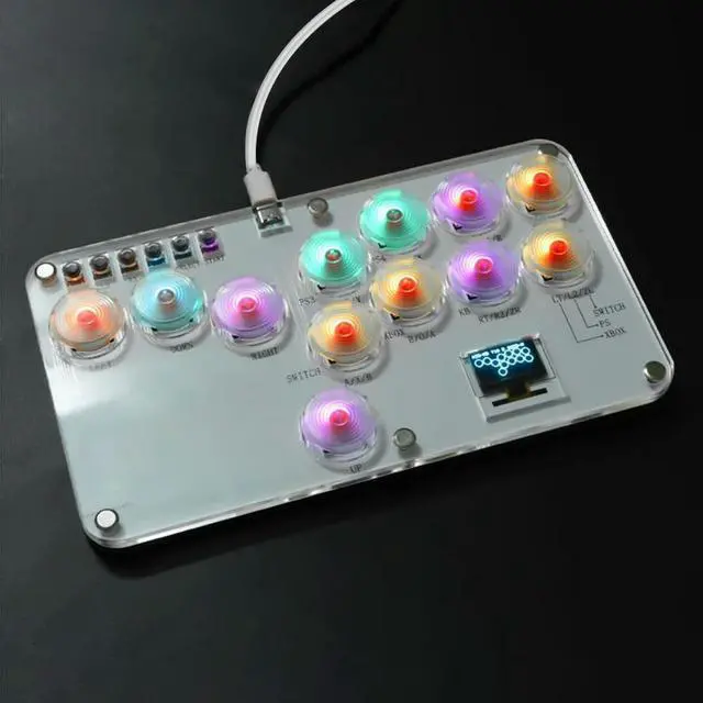 Arcade Joystick Supports Turbo & Hot Swap Keyboard Arcade Stick Controller Mini Fighting Game Arcade Stick for PS4/PS3/Switch/PC