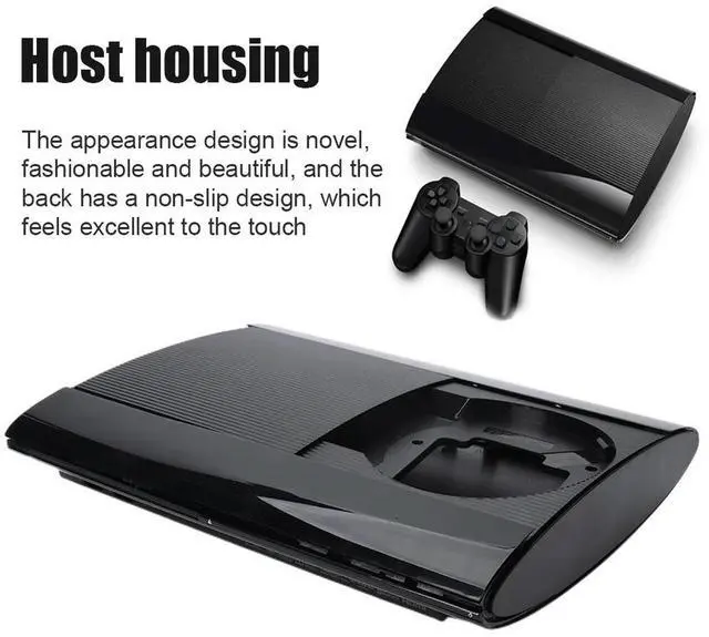 Main image of Complete Housing Shell Case Full Kit Replacement Housing Black with Screws Console Faceplate Cover for PS3 Super Slim 4K 4000