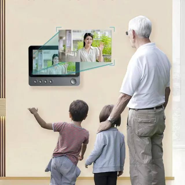 Alt view image 2 of 7 - 2.4G Wireless Video Intercom Doorbell 4.3 Inch IPS Screen Video Monitoring Doorbell Two Way Voice Night Vision Doorbell