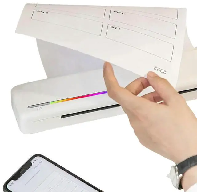 Alt view image 2 of 8 - A4 Portable Printer 200DPI BT A4 Mobile Printer with Printing Paper Min Portable A4 el Maker Home Office Use