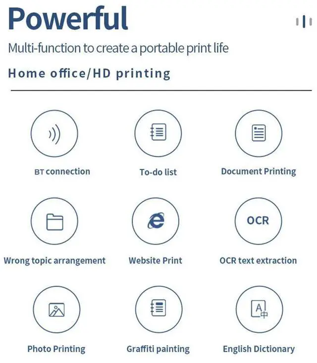 Alt view image 4 of 8 - A4 Portable Printer 200DPI BT A4 Mobile Printer with Printing Paper Min Portable A4 el Maker Home Office Use