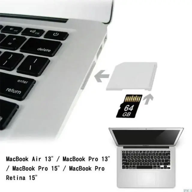 Alt view image 6 of 7 - TF to Card Reader Adapter Dust-proof Plug Support / SDHC / SDXC 64GB Memory for Macbook Air