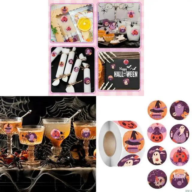 Alt view image 5 of 7 - 500 Pcs Halloween Sticker Decorative Sticker Pumpkins Sticker Scrapbook Sticker