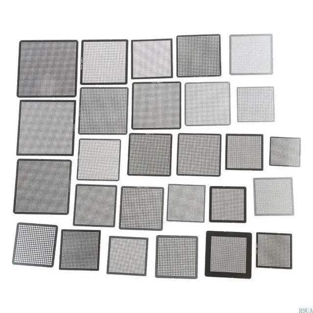Alt view image 5 of 7 - 27Pcs BGA Stencils Stainless Steel BGA Universal Reballing Stencil Reballing
