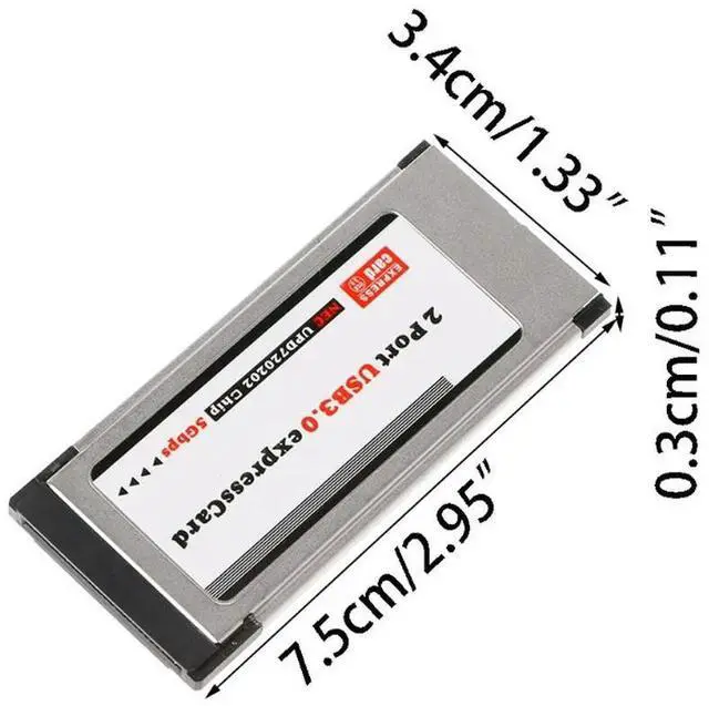 Alt view image 7 of 7 - PCI-E PCI for Express To 2 Port USB 34 mm Expresscard Card Converter Adapter