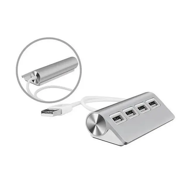 Alt view image 4 of 6 - Premium 4 Port Aluminum USB Hub with 11 inch Shielded Cable for iMac MacBooks PCs and Laptops