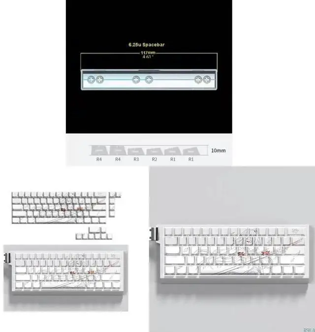 Main image of 74 Keys Anime Side Print Keycaps PBT Keycaps for 61 67 68 Mechanical Keyboards