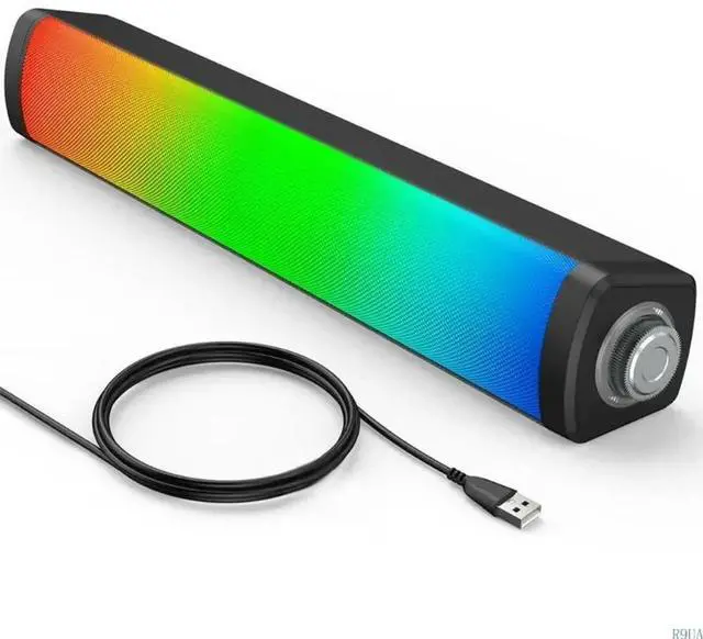 Alt view image 4 of 7 - Gaming PC Speakers Soundbar with Colorful LED Lights Deep Bass Enhancement