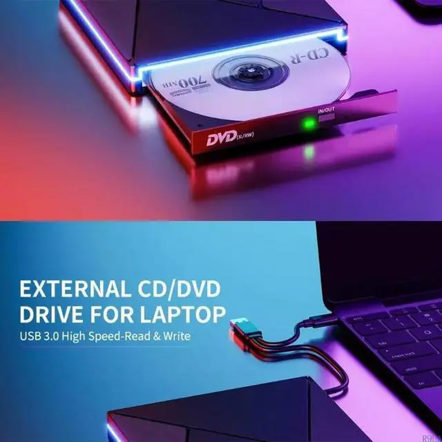 Alt view image 4 of 7 - External Disc Drive Reader USB3.0 Type C Disc Player Burning Reading Device