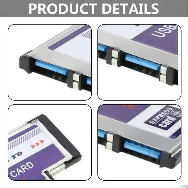 Alt view image 2 of 4 - 54mm for Express Card 3 Port USB Adapter Expresscard for Laptop FL1100 Chip