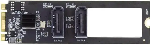 Main image of JoniSerl Vertical JMB582 2280 NGFF Key B+M PCI Express to SATA 3.0 6Gbps Dual Ports Adapter Converter Hard Drive Extension Card