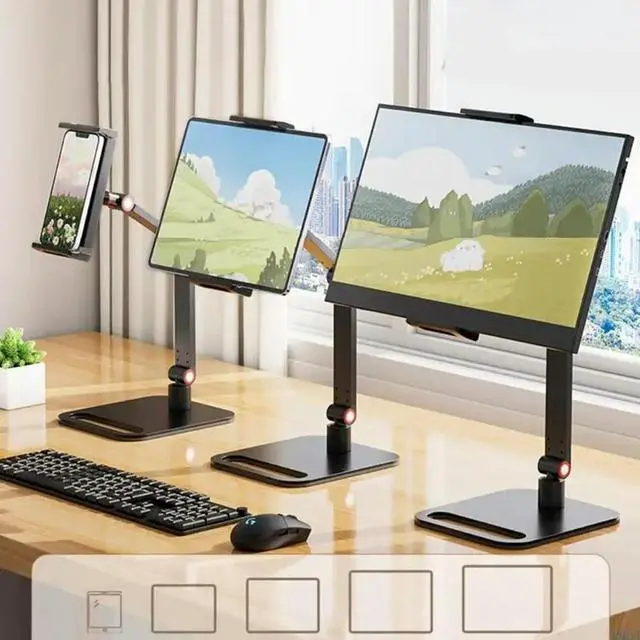 Alt view image 4 of 4 - Monitor Stand Ergonomic Adjustable Desktop Tablets Holder for 4.7-18inch Screen