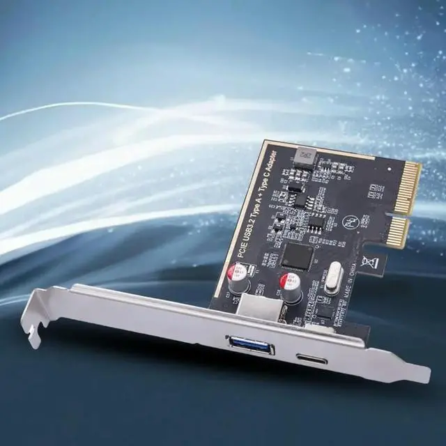 Alt view image 3 of 4 - PCIE to Type C USB 3.2 GEN2 10G Expansion Card PCI Express X4 to 2Port 10Gbps Convert Card Riser ASM1142 Chip for Desktop