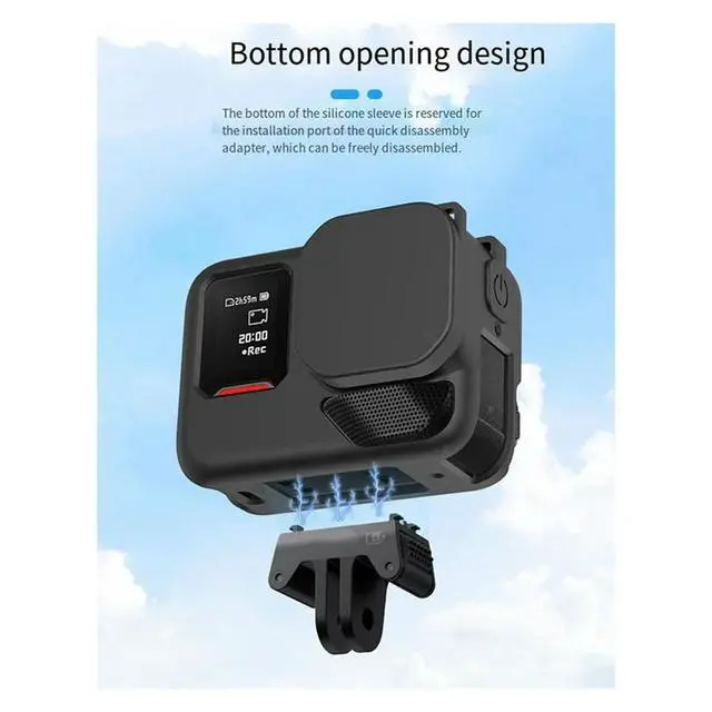 Alt view image 7 of 7 - For Ace Pro 2 Silicone Case Protective Cover Anti-Fall And Anti-Lost Rope Sports Camera Accessories
