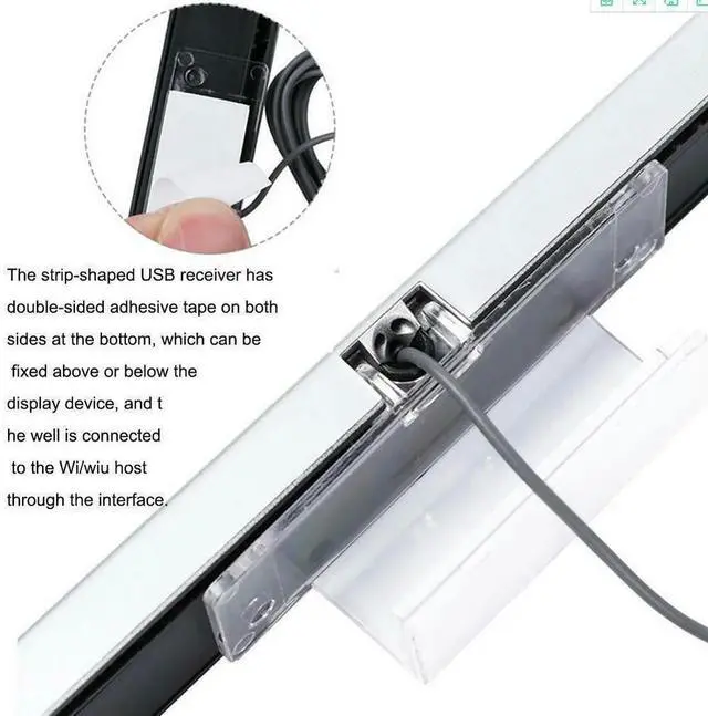 Alt view image 3 of 4 - Wired Remote Sensor Bar Reciever Sensor Bar USB Replacement Infrared TV Ray Wired Sensor Bar for Wii/Wii U