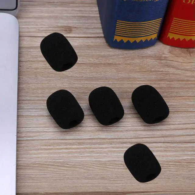 Alt view image 3 of 4 - 5pcs Soft Elastic Sponge Microphone Head Cover for Headset Collar Mic