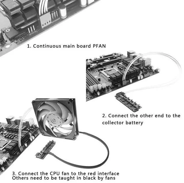 Main image of 5 Port PC Fan Hub Splitter Speed Controller Adapter for 4 Pin PWM Cooling Fan