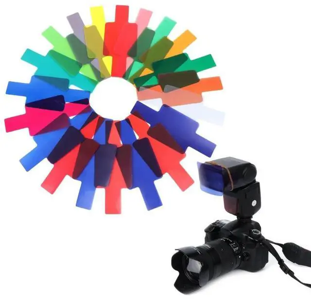 Main image of SIV 20 Color Photographic Color Gel Filter Cards Set Flash Speedlite for