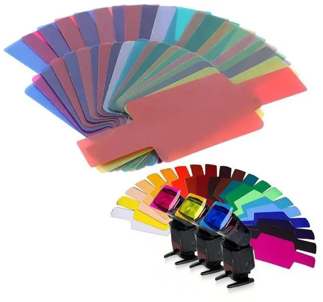 Alt view image 2 of 4 - SIV 20 Color Photographic Color Gel Filter Cards Set Flash Speedlite for