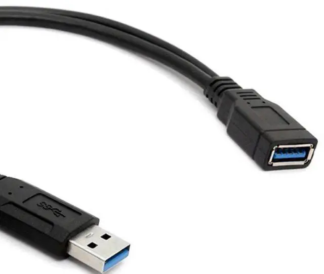 Main image of Extra Power Data Y Extension Cable USB 3.0 Female to Dual USB Type A Male Black Power Data Splitter Extension Cable