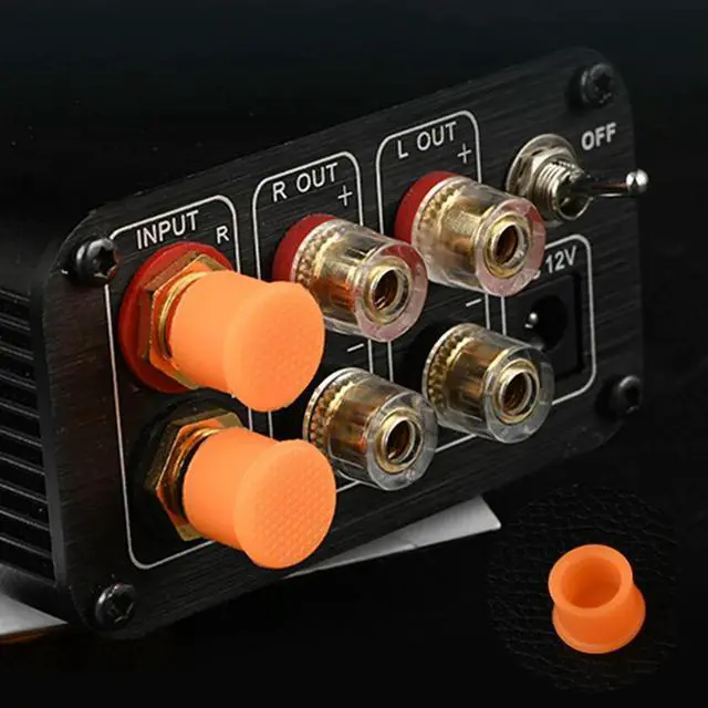 Alt view image 3 of 4 - 12 Pcs Dust Proof Cover Plastic RCA Female Jack Cover Dust Protector Dust Plug for DVD Amplifier AV RV Receiver