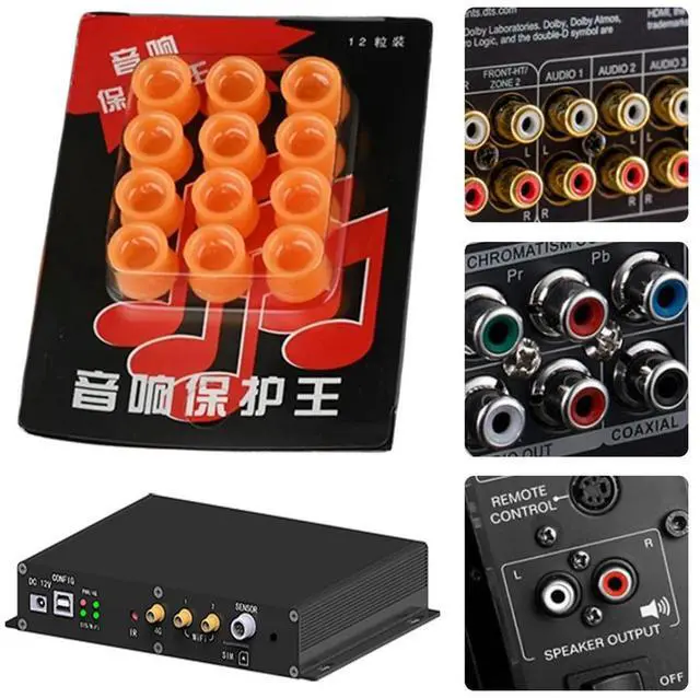 Alt view image 4 of 4 - 12 Pcs Dust Proof Cover Plastic RCA Female Jack Cover Dust Protector Dust Plug for DVD Amplifier AV RV Receiver