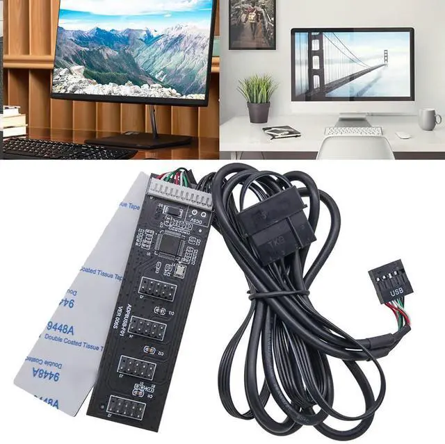 Alt view image 2 of 4 - USB2.0 9pin Header USB 1 To 4 Male Motherboard USB 2.0 Adapter 9Pin Internal USB Hub Port Multiplier 9 Pin Connector Adapter